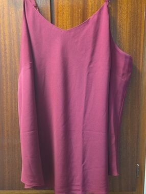 Women’s V-Neck Cami Tank Top - Burgundy 1X
